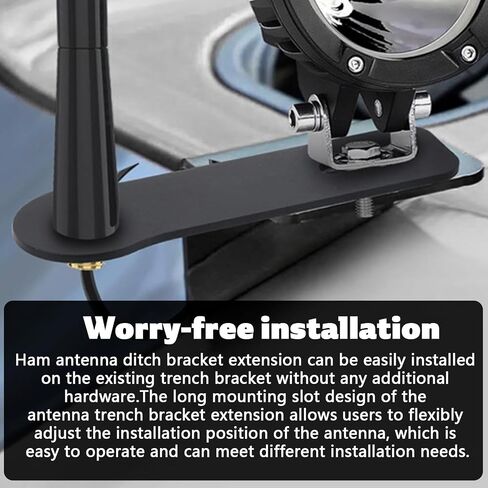 Ham Antenna Ditch Bracket Extension, Durable Metal Mounting Bracket Extender Compatible with Most Manufacturers Ditch Light Brackets Accessories (Black) in Saudi Arabia