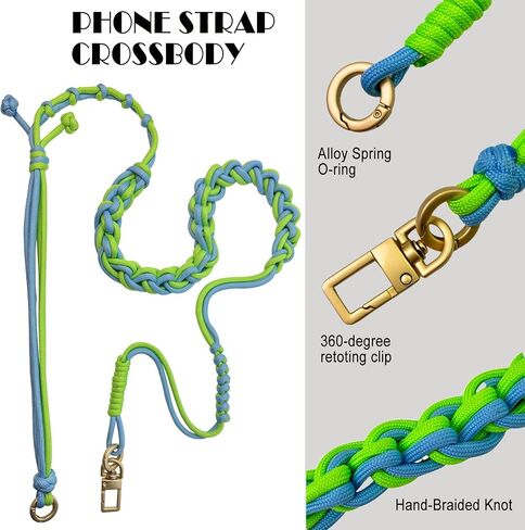 حزام الهاتف الخلوي Daosun Phone Lanyard Crossbody ، حزام جسم عبر الهاتف المضاد للسرقة مع علامة تبويب الهاتف الفولاذ المقاوم للصدأ للنساء والرجال ، متوافق مع جميع الأجهزة المحمولة in Kuwait