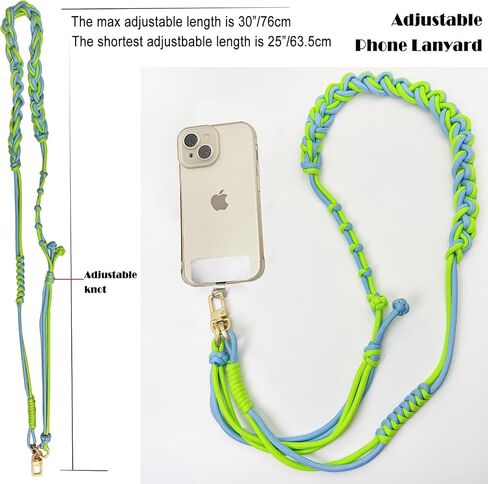 حزام الهاتف الخلوي Daosun Phone Lanyard Crossbody ، حزام جسم عبر الهاتف المضاد للسرقة مع علامة تبويب الهاتف الفولاذ المقاوم للصدأ للنساء والرجال ، متوافق مع جميع الأجهزة المحمولة in Kuwait