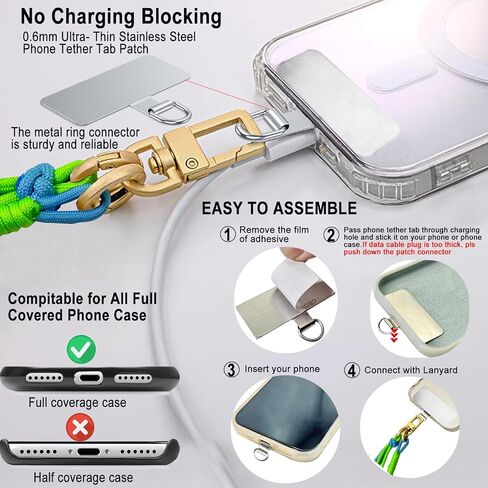 حزام الهاتف الخلوي Daosun Phone Lanyard Crossbody ، حزام جسم عبر الهاتف المضاد للسرقة مع علامة تبويب الهاتف الفولاذ المقاوم للصدأ للنساء والرجال ، متوافق مع جميع الأجهزة المحمولة in Saudi Arabia