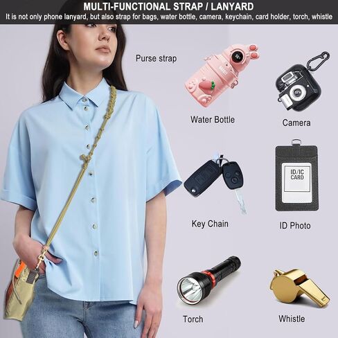 حزام الهاتف الخلوي Daosun Phone Lanyard Crossbody ، حزام جسم عبر الهاتف المضاد للسرقة مع علامة تبويب الهاتف الفولاذ المقاوم للصدأ للنساء والرجال ، متوافق مع جميع الأجهزة المحمولة in Saudi Arabia