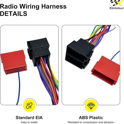 Radio Wiring Harness with Antenna Adapter Compatible with Hyundai 2009-2015/Kia 2009-2019, Stereo Installation Wire Harness Kit Aftermarket Stereo CD Player Receiver Wire Cable Adapter in Kuwait