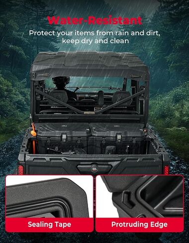 KEMIMOTO UTV Bed Box, Upgraded 110L Lockable Weatherproof Storage Box 29 US Gal Dual Lid, Compatible with 2016-2025 Can-Am Defender & Defender Max, OEM 715003028 Replacement in Saudi Arabia