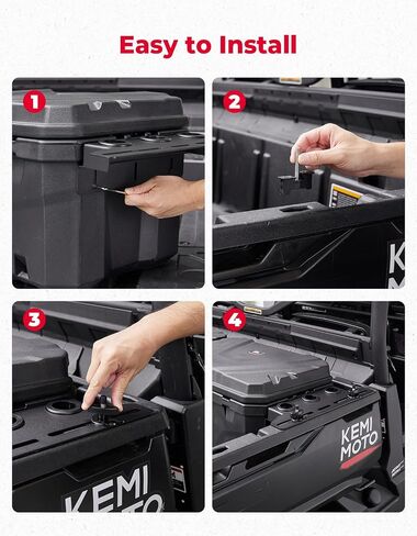 KEMIMOTO UTV Bed Box, Upgraded 110L Lockable Weatherproof Storage Box 29 US Gal Dual Lid, Compatible with 2016-2025 Can-Am Defender & Defender Max, OEM 715003028 Replacement in Saudi Arabia