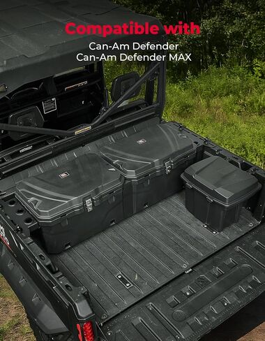 KEMIMOTO UTV Bed Box, Upgraded 110L Lockable Weatherproof Storage Box 29 US Gal Dual Lid, Compatible with 2016-2025 Can-Am Defender & Defender Max, OEM 715003028 Replacement in Saudi Arabia