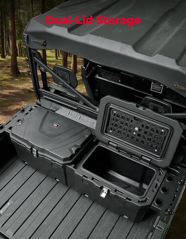 KEMIMOTO UTV Bed Box, Upgraded 110L Lockable Weatherproof Storage Box 29 US Gal Dual Lid, Compatible with 2016-2025 Can-Am Defender & Defender Max, OEM 715003028 Replacement in Saudi Arabia