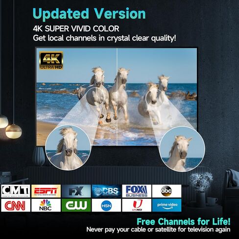 2025 Upgraded TV Antenna Indoor Up to 2200+ Miles Range, Digital Antenna for Smart Tv Indoor/Outdoor Local Channels, Strongest Hdtv Antenna for 8K 4k 1080p - Amplifier Signal Booster & 38ft Coax Cable in Kuwait