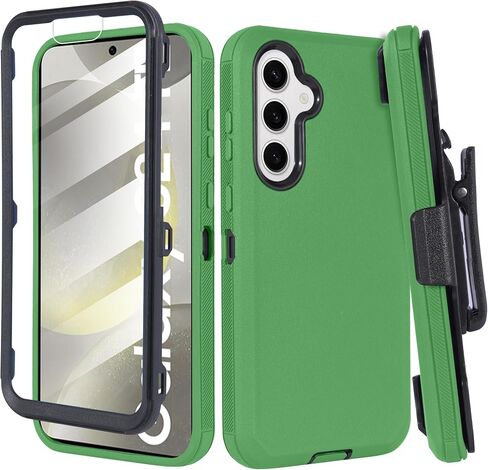 متوافق مع Samsung Galaxy S25 2025 ، بنيت في واقي الشاشة ، حزام مقطع الحافظة Defender Defender Case Dustproof Protection (Deer) in Saudi Arabia