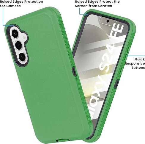 متوافق مع Samsung Galaxy S25 2025 ، بنيت في واقي الشاشة ، حزام مقطع الحافظة Defender Defender Case Dustproof Protection (Deer) in Saudi Arabia
