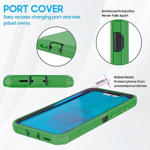 متوافق مع Samsung Galaxy S25 2025 ، بنيت في واقي الشاشة ، حزام مقطع الحافظة Defender Defender Case Dustproof Protection (Deer) in Saudi Arabia