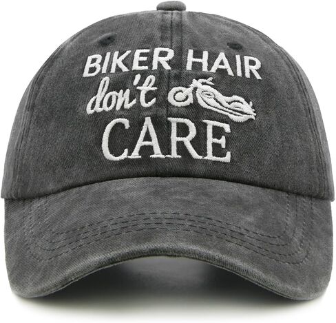 Waldeal Biker Hair Don't Care Hat for Women, Denim Washed Adjustable Baseball Cap in Saudi Arabia