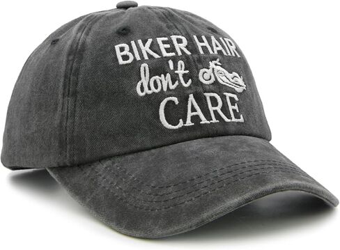 Waldeal Biker Hair Don't Care Hat for Women, Denim Washed Adjustable Baseball Cap in Saudi Arabia