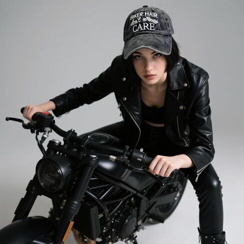 Waldeal Biker Hair Don't Care Hat for Women, Denim Washed Adjustable Baseball Cap in Saudi Arabia