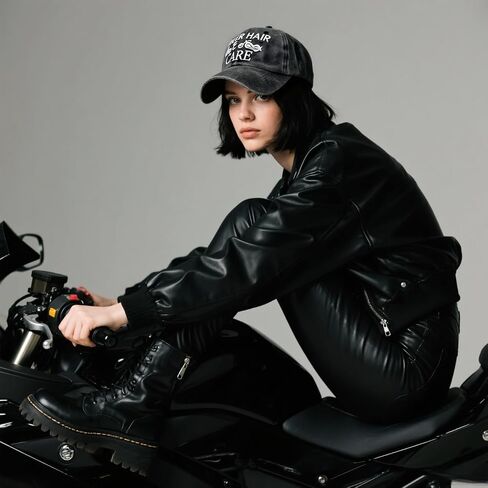 Waldeal Biker Hair Don't Care Hat for Women, Denim Washed Adjustable Baseball Cap in Saudi Arabia