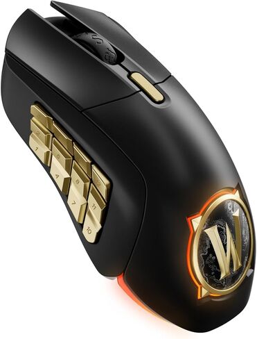 Steelseries Aerox 9 Wireless: World of Warcraft Edition-العنصر المجاني في اللعبة-MMO Gaming Mouse-18 أزرار قابلة للبرمجة-خفيفة الوزن-Bluetooth/2.4 جيجا هرتز-18 كيلو كيلو دبليو دبليو ترويموفي مستشعر (متجدد) (متجدد) in Kuwait