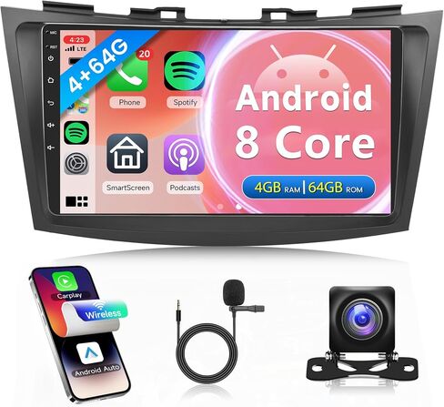 2G 32G Android Car Stereo for Suzuki Swift 2011-2017 with Wireless Apple Carplay Android Auto, Rimoody 9 Inch Touch Screen Car Radio with Bluetooth HiFi FM WiFi Mirror Link GPS Backup Camera in Saudi Arabia