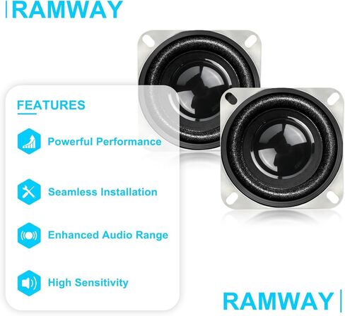RAMWAY Mini Full Range Audio Speaker 4 Ohm 3W 45mm Size, Full Range Woofer for Audio, ESP32, Bluetooth Replacement & Demo Kits DIY (2-Packs) in Saudi Arabia