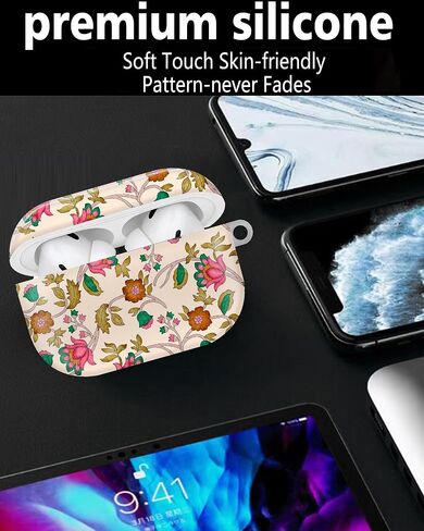 متوافق مع Airpod Pro 2nd // غطاء علبة الجيل الأول مع سلسلة مفاتيح ذهبية ، علبة سماعات رأس لاسلكية مقاومة للوقاية من Airpod Pro 2023/2022/2019 Camel Lattice in Kuwait