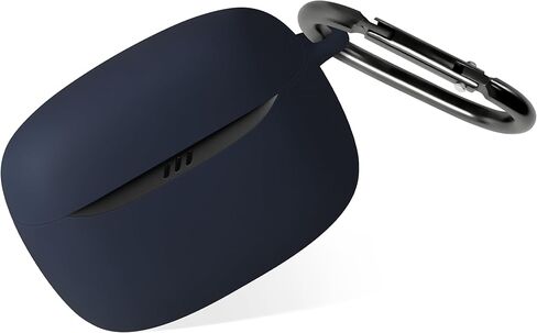علبة سيليكون Geiomoo لـ JBL Tune Buds 2 ، غطاء واقي مقاوم للخدش ناعم مع Carabiner (أسود) in Kuwait