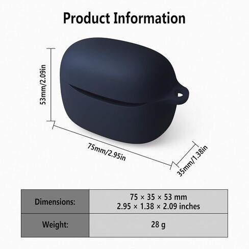 علبة سيليكون Geiomoo لـ JBL Tune Buds 2 ، غطاء واقي مقاوم للخدش ناعم مع Carabiner (أسود) in Kuwait