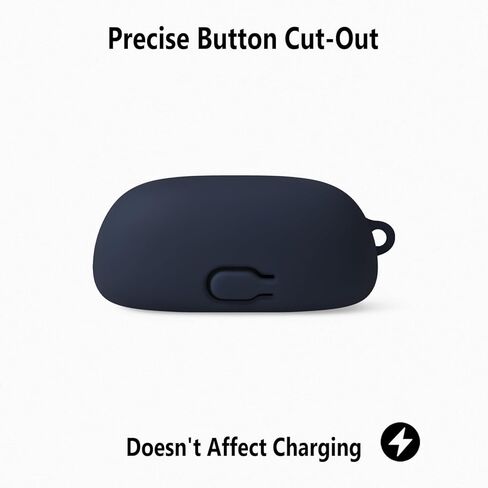 علبة سيليكون Geiomoo لـ JBL Tune Buds 2 ، غطاء واقي مقاوم للخدش ناعم مع Carabiner (أسود) in Kuwait