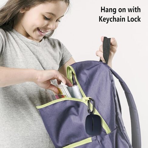 علبة سيليكون Geiomoo لـ JBL Tune Buds 2 ، غطاء واقي مقاوم للخدش ناعم مع Carabiner (أسود) in Kuwait