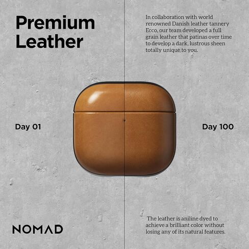 Nomad Airpods 4 Case in Black Nomad Leather, AirPods 4 Cover, Compatible with Air Pods 4, Qi and MagSafe Charging Compatible in Saudi Arabia