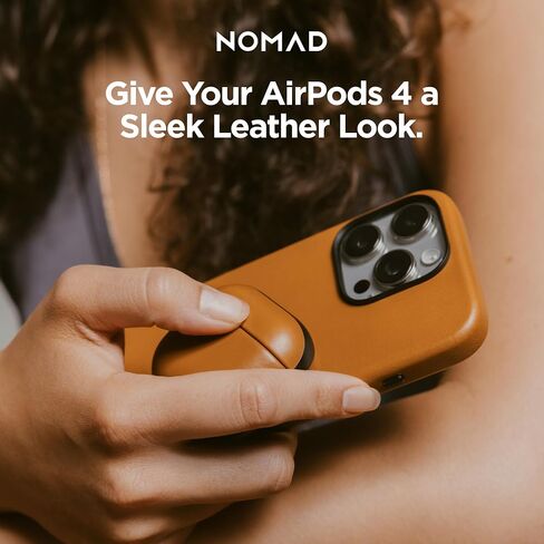 Nomad Airpods 4 Case in Black Nomad Leather, AirPods 4 Cover, Compatible with Air Pods 4, Qi and MagSafe Charging Compatible in Saudi Arabia