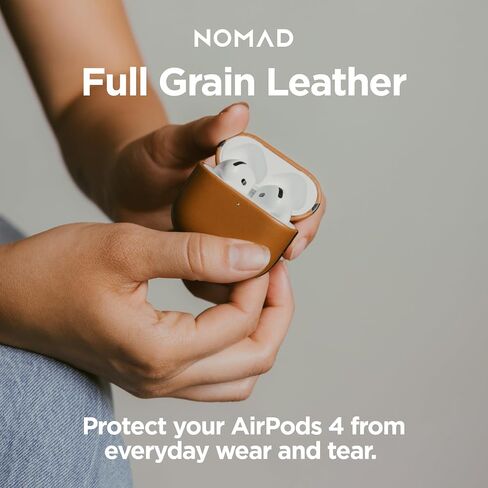 Nomad Airpods 4 Case in Black Nomad Leather, AirPods 4 Cover, Compatible with Air Pods 4, Qi and MagSafe Charging Compatible in Saudi Arabia