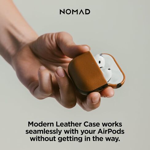 Nomad Airpods 4 Case in Black Nomad Leather, AirPods 4 Cover, Compatible with Air Pods 4, Qi and MagSafe Charging Compatible in Saudi Arabia