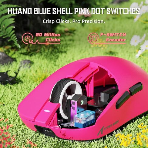 الهجوم Shark X8 SE 55G Superlight Wireless Gaming Mouse ، BK52820 Tri-Mode BT/2.4G Mouse اللاسلكي/السلكي ، 25000DPI ، بطارية 500 مللي أمبير في الساعة ، Med إلى حجم اليد الكبيرة ، 5 أزرار قابلة للبرمجة للكمبيوتر الشخصي/Mac (أبيض) in Saudi Arabia
