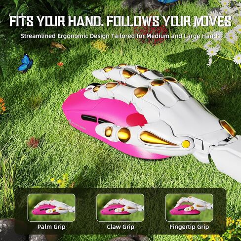 الهجوم Shark X8 SE 55G Superlight Wireless Gaming Mouse ، BK52820 Tri-Mode BT/2.4G Mouse اللاسلكي/السلكي ، 25000DPI ، بطارية 500 مللي أمبير في الساعة ، Med إلى حجم اليد الكبيرة ، 5 أزرار قابلة للبرمجة للكمبيوتر الشخصي/Mac (أبيض) in Saudi Arabia