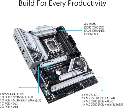 ASUS PRIME Z790-A WIFI 6E LGA 1700 (Intel®13th & 12) ATX Motherboard (16+1 DRMOS ، PCIE 5.0 ، DDR5،4X M.2 Slots ، 2.5 GB LAN ، USB 3.2 GEN 2 Front Panel Type-C ، Thunderbolt ™ 4/usb4 ، DP) (READED) in Saudi Arabia