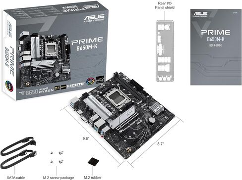 ASUS Prime B650M-K AMD Ryzen AM5 B650 Micro-ATX Motherboard (DDR5, PCIe 5.0 M.2 Support, 2.5Gb Ethernet, HDMI, VGA, USB 3.2 Gen 2 Rear, USB 3.2 Gen 1 Type-C Front, Aura Sync RGB) in Saudi Arabia