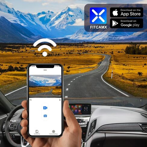 FITCAMX 4K DASH CAM مناسبة لـ ACURA RDX 2019-2025 (HD2-D4151) ، نظرة متكاملة OEM ، جودة فيديو UHD 2160P ، واي فاي وتطبيق مدمج ، وتسجيل حلقة ، مستشعر G ، سهلة التثبيت ، بطاقة 64GB in Kuwait