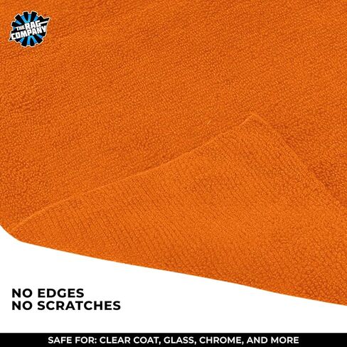The Rag Company - Edgeless 365 Microfiber Towels (10-Pack) Premium 70/30 Blend, Professional Polishing, Wax Removal, Auto Detailing, 365gsm, 16in x 16in, Gold in Kuwait