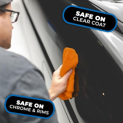 The Rag Company - Edgeless 365 Microfiber Towels (10-Pack) Premium 70/30 Blend, Professional Polishing, Wax Removal, Auto Detailing, 365gsm, 16in x 16in, Gold in Kuwait