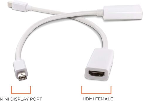 THE CIMPLE CO Mini DisplayPort to HDMI Adapter - Thunderbolt/MiniDP to HDMI Cable Adapter - White - 2 Pack in Kuwait