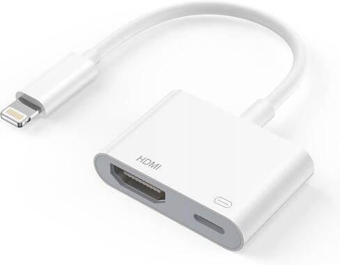 Lightning to HDMI Adapter for iPhone to TV [Apple MFi Certified] iPhone to 1080P Digital AV Adapter Sync Screen Connector with Charging Port for iPhone14/13/12/11/XS/XR/8/iPad to TV/Monitor/Projector in Saudi Arabia