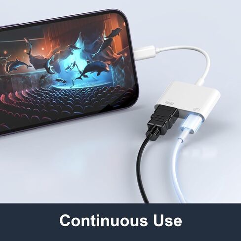 Lightning to HDMI Adapter for iPhone to TV [Apple MFi Certified] iPhone to 1080P Digital AV Adapter Sync Screen Connector with Charging Port for iPhone14/13/12/11/XS/XR/8/iPad to TV/Monitor/Projector in Saudi Arabia