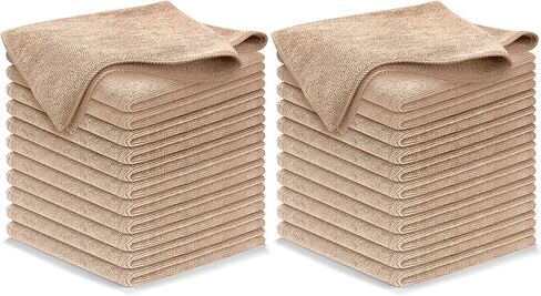 Microfiber Cleaning Cloth Yellow - 12 Pcs 12.5"x12.5" - High Performance - 1200 Washes, Ultra Absorbent Towels Weave Grime & Liquid for Streak-Free Mirror Shine - Car Washing Cloth in Kuwait