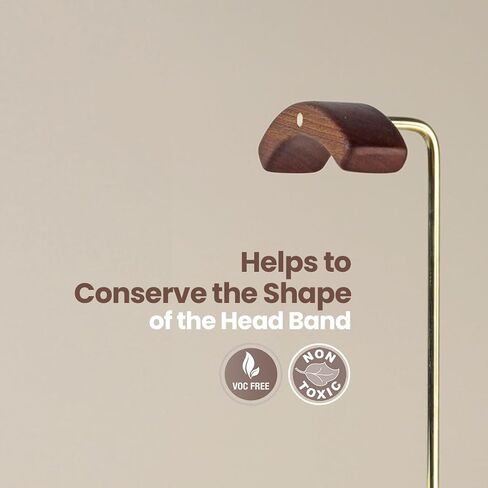 Handmade Brass and Wood headphone stand, Headset Stand for Desk, compatible with all models in Saudi Arabia