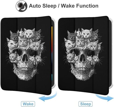 Cats Skull Head Case مع حامل القلم Trifold Stand خفيفة الوزن متوافق مع iPad Mini 4/5/6 Mini4/5 （7.9in） in Saudi Arabia