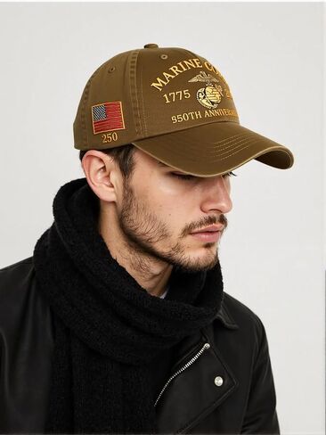 250th Anniversary Tribute Baseball Cap, Adjustable Embroidered Veteran Hat, Commemorative Headwear Gift in Kuwait