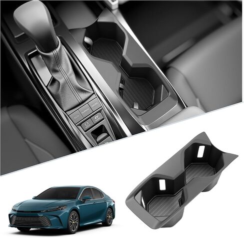 SKTU for 2018 2019 2020 2021 2022 2023 Hyundai Kona Center Console Organizer Insert ABS Black Materials 2023 Kona OS Tray Armrest Box Glove Secondary Storage Box with Coin and Glass Holder (White) in Saudi Arabia