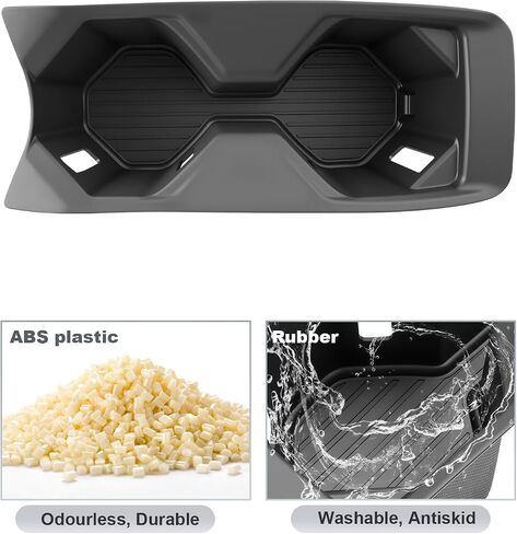 SKTU for 2018 2019 2020 2021 2022 2023 Hyundai Kona Center Console Organizer Insert ABS Black Materials 2023 Kona OS Tray Armrest Box Glove Secondary Storage Box with Coin and Glass Holder (White) in Saudi Arabia