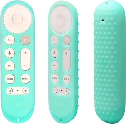 Silicone Cover (2pcs) Compatible with Google TV Streamer 4K 2024 Voice Remote, Anti Slip Shockproof Protective Case with Lanyard (Red and Blue, Both Not Glow) in Saudi Arabia