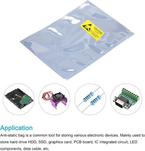 Anti Static Bags Shielding Bag 25pcs 4.3x6inch(11x15cm) Open Top with Labels for Hard Drive HDD SSD in Saudi Arabia