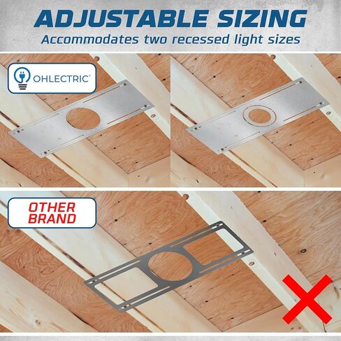 OHLECTRIC 6 Pack New Construction Mounting Plate for 4 & 6 Inch LED Downlight Easy Cutout Slim Steel Rough in Bracket Made of Galvanized Steel Recessed LED Light Plate in Kuwait