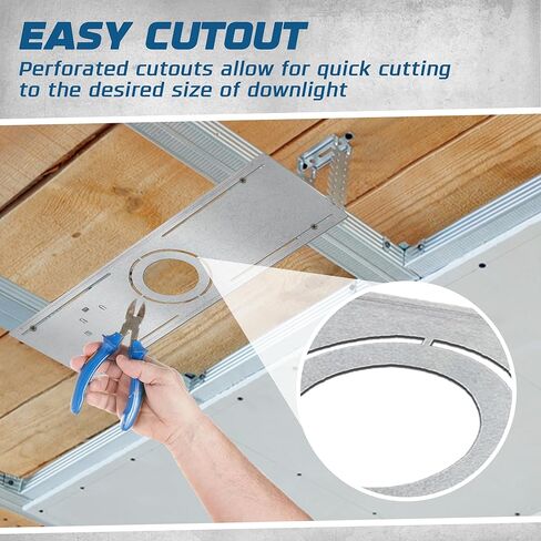 OHLECTRIC 6 Pack New Construction Mounting Plate for 4 & 6 Inch LED Downlight Easy Cutout Slim Steel Rough in Bracket Made of Galvanized Steel Recessed LED Light Plate in Kuwait